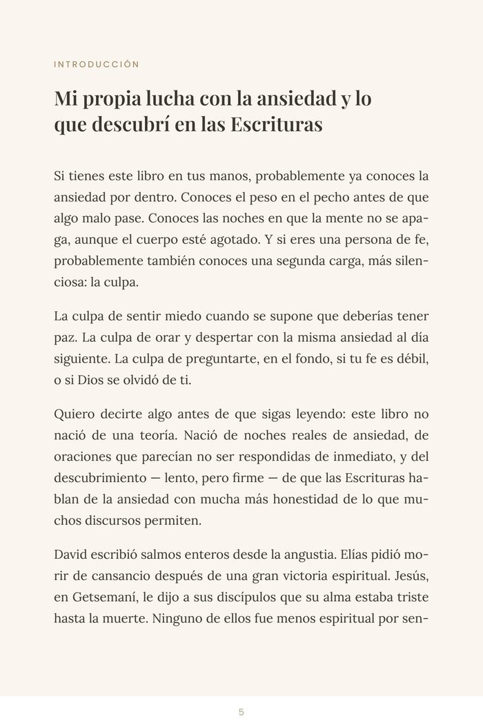 Página de introducción del e-book Calma Para Mi Alma