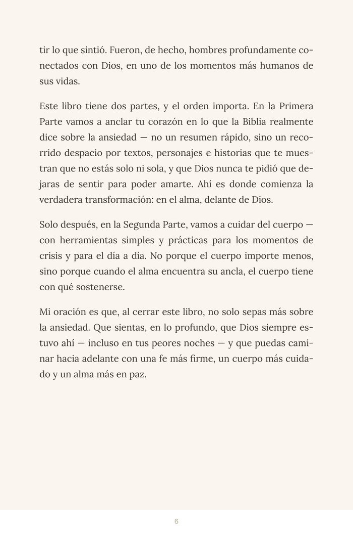Página de introducción del e-book Calma Para Mi Alma